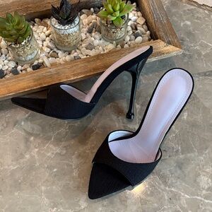 New Black Slip on Heels